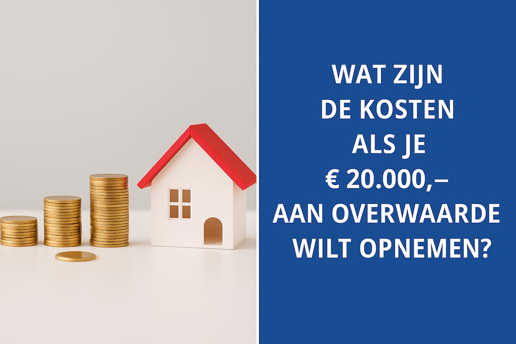 Wat zijn de kosten als je €20.000,- aan overwaarde wilt opnemen?