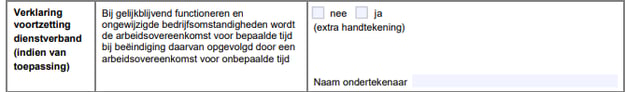 onderdeel van de werkgeversverklaring